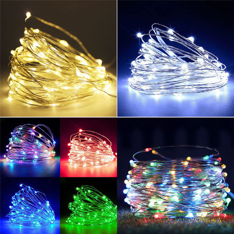 20//50/100 LED String Fairy Lights Copper Wire Battery Powered Waterproof New US gallery