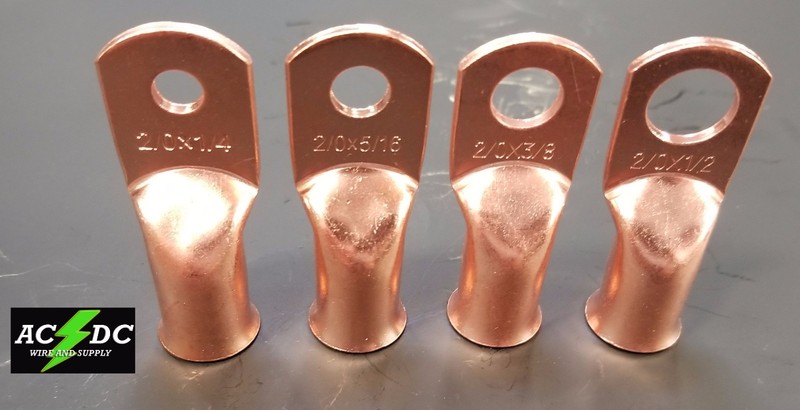 AC/DC WIRE Bare Copper Lug Ring Terminals Battery Wire Welding Cable AWG gallery
