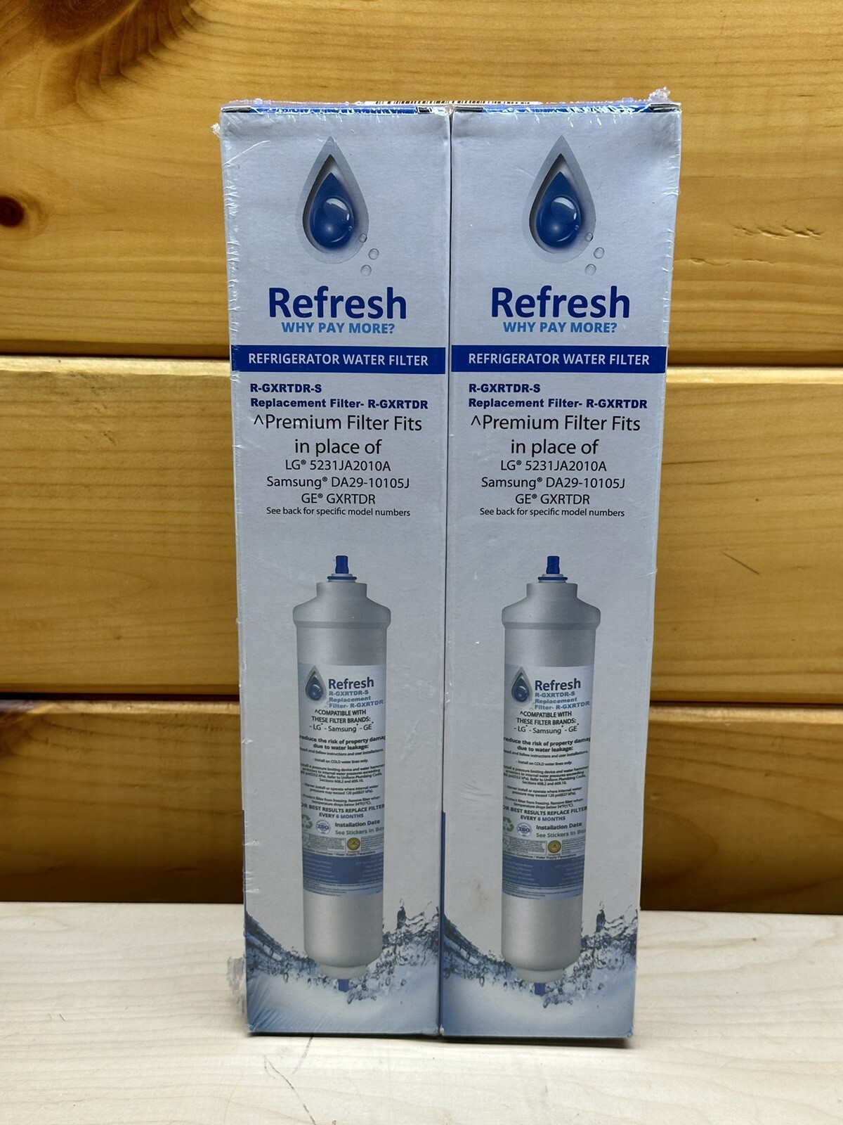 (2) Pack Refresh Refrigerator Water Filter R-GXRTDR-S 0.5-1GPM 30-120PSI 300gal gallery