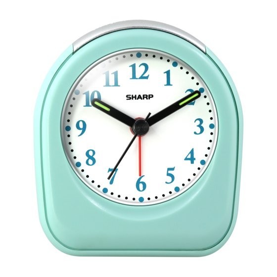 SHARP 2-Pack Mint Small Travel Alarm Clock Battery Operated Quartz Analog gallery
