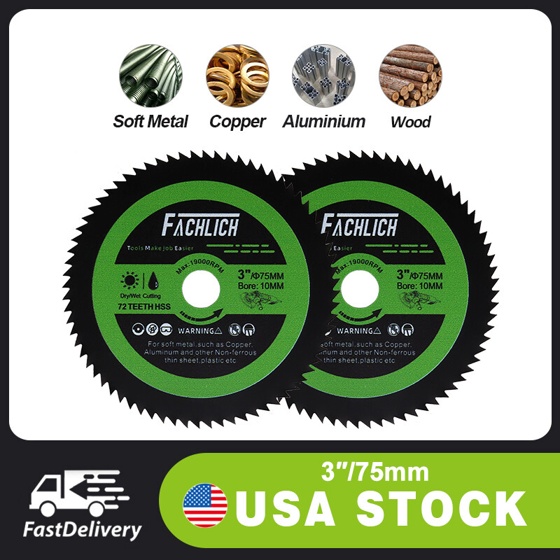 Diamond Cutting Wheel Disc Saw Blade 2pcs 3inch for Copper Aluminum Plastic 75mm