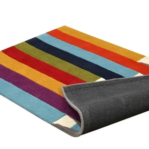 Pencil Design Hand Tufted Wool Rug, Wool Carpet Abstract Handmade Wool Area Rug gallery