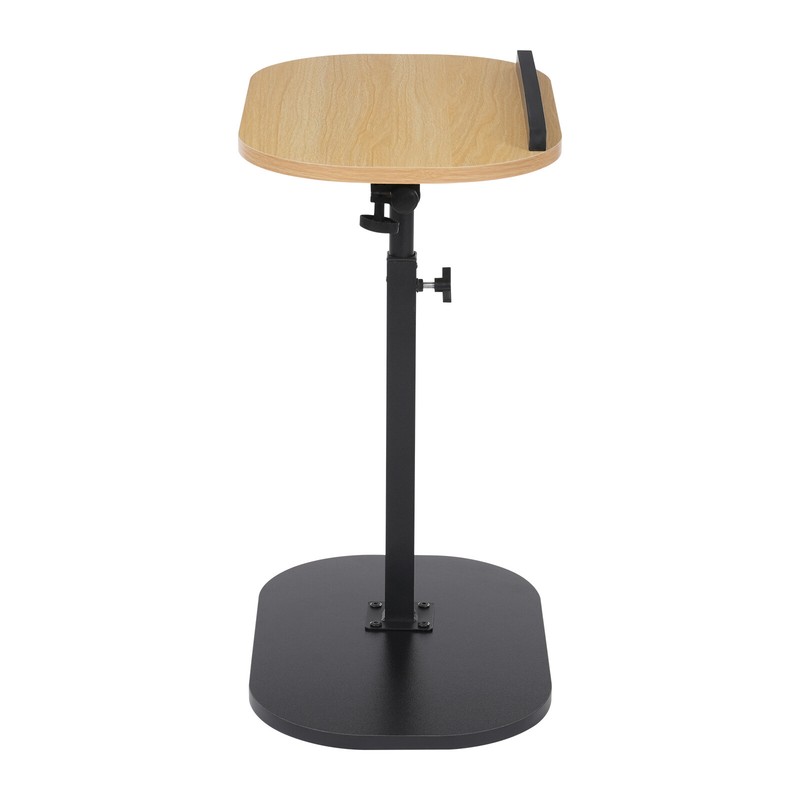 Log Color C-shaped Side Table Height Adjustable Side Table Small Coffee Table gallery