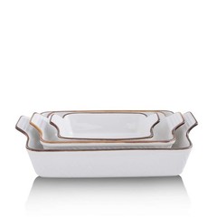 KOOV Bakeware Set, Ceramic Baking Dish 13″L x 9″W x 2.7″H, Pure White