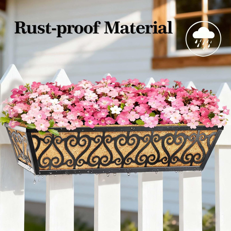 2 Pack 30 Inch Deck Railing Planter Box - Window Boxes Planters with Adjustable gallery