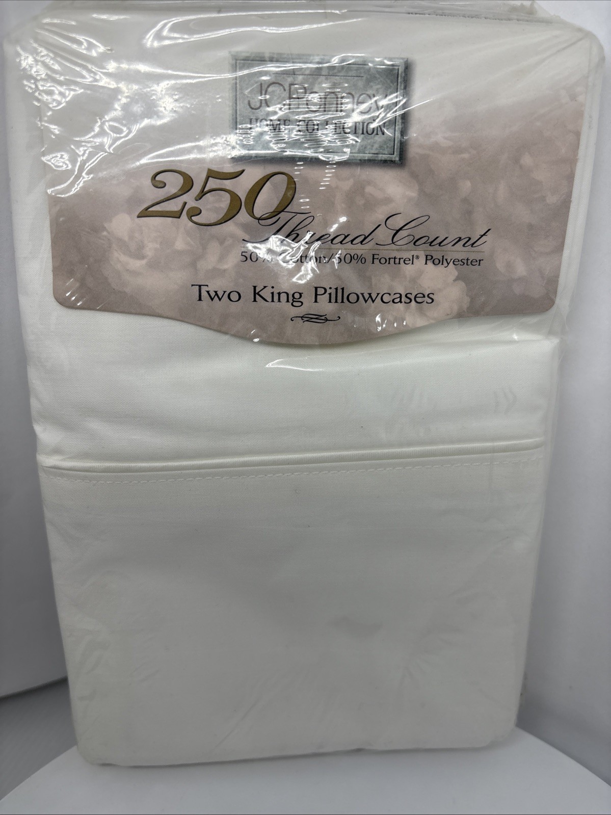 JCPenny Home Collection 2 King Pillowcases Cool White 20 x 36” Solid White USA gallery