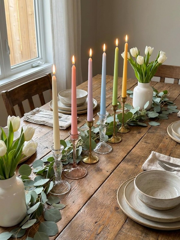 10" Classic Taper Candles, Multicolored, 12Pack, 78 Hours Long Burning, Unsce... gallery