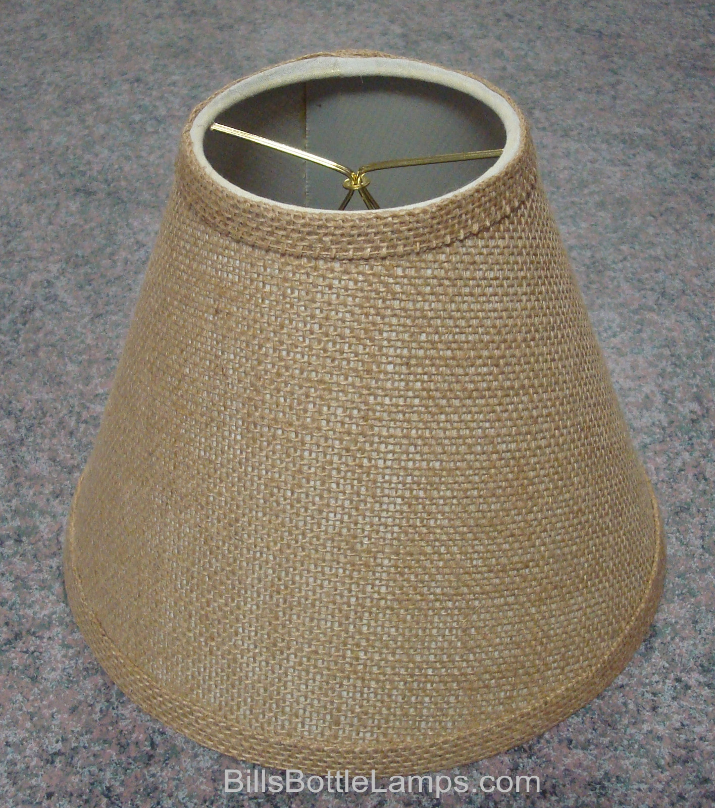 Rustic Cottage Cabin Burlap Table Light LAMP SHADE "Clip-On" Bulb 9" inch Cone gallery