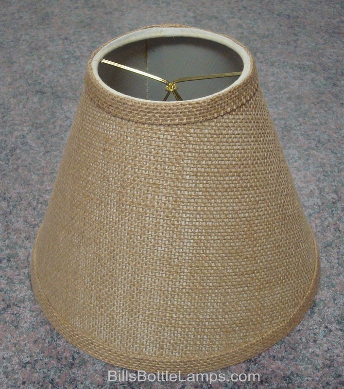 Rustic Cottage Cabin Burlap Table Light LAMP SHADE "Clip-On" Bulb 9" inch Cone gallery