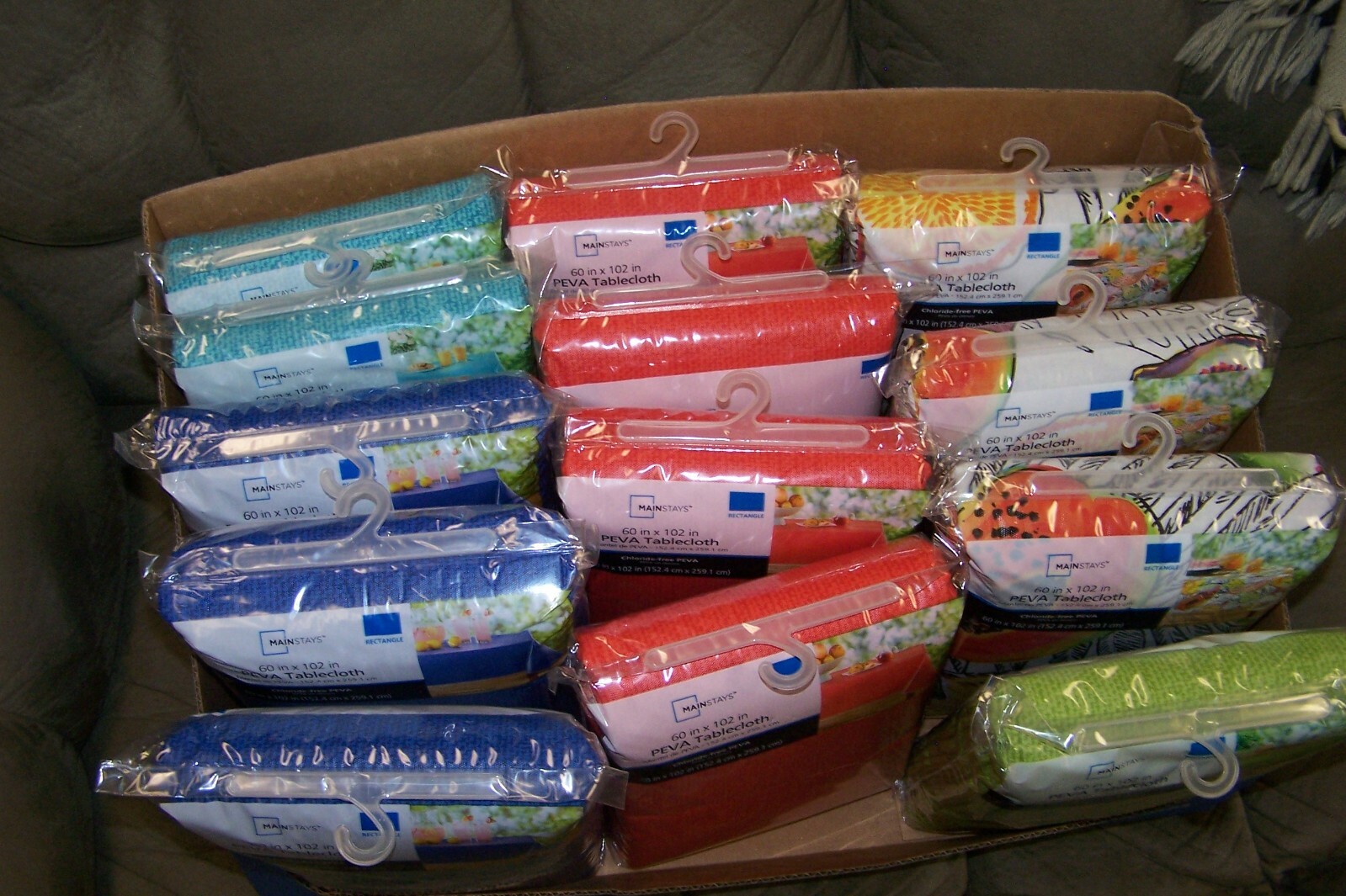 Mainstays 100% PEVA Tablecloth Chloride-Free Choose Size Design: Fruit NEW in Pk gallery