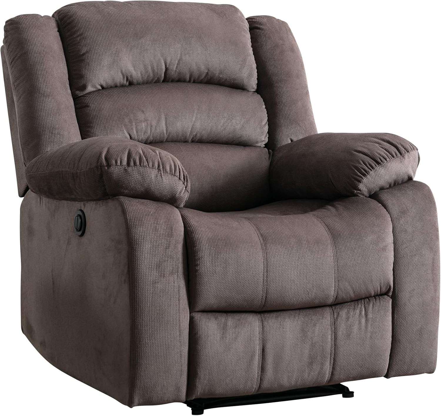 EBELLO Soft Fabric Power Recliner Chair Oversized Electric Reclining Chair Brown gallery