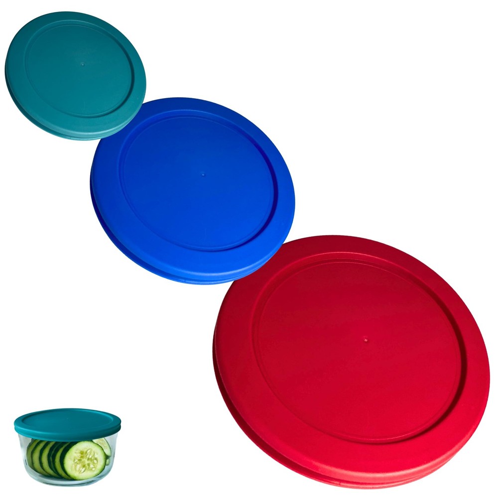 1 2 & 4 Cup Round Plastic Replacement Lids For Pyrex Anchor Hocking & Klareware