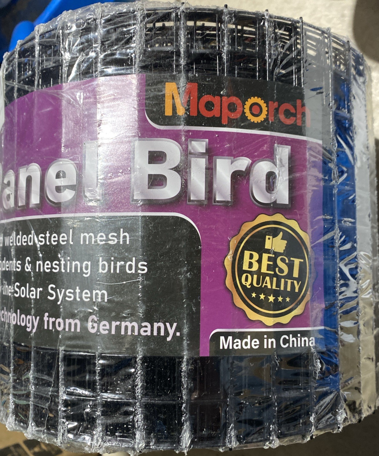 Maporch PVC Coated Galvanized Steel, Black (6" x 50 ft) - Solar Panel Bird Sq... gallery