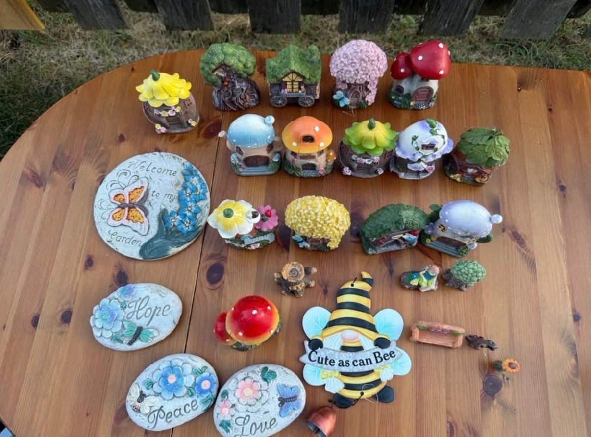 Colorful Garden Decor Set. Best Described As Fairy Garden Collectible gallery
