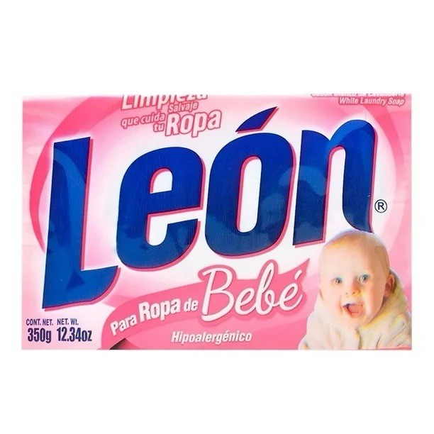 3X LEON Jabón para Ropa de Bebé 🇲🇽 Bar Laundry Soap, 350g, 3 Pack gallery