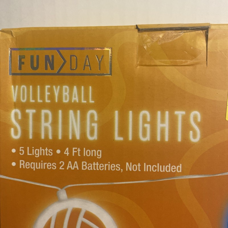 Volleyball String Lights 5 Lights- 4 Ft Long. 2 AA Batteries Not Included gallery