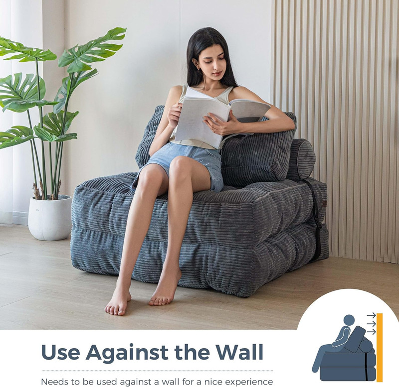 Folding Sofa Bed, Convertible Sleeper Chair with Pillow Foldable Mattress with B gallery