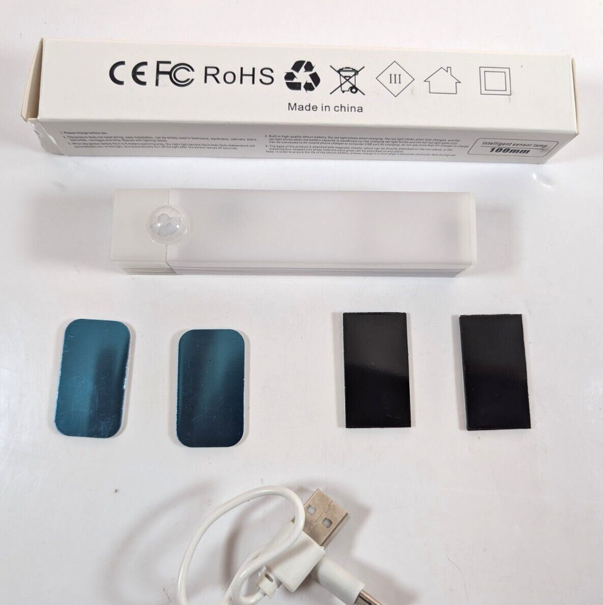 RoHS 100mm LED Long Intelligent Sense Light w/ USB Charging Cable Magnetic Pads gallery