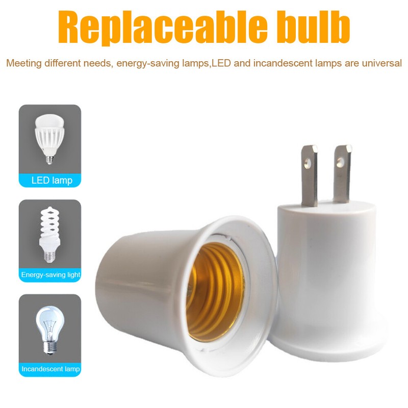 4Pcs 125 Volt AC Plug to E26 E27 Two Outlet Light Bulb Socket Adapter Converts gallery