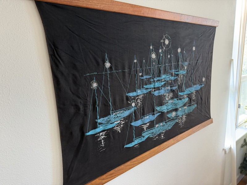 MCM Textile Tapestry - Minimalist Nautical - Teak Border gallery