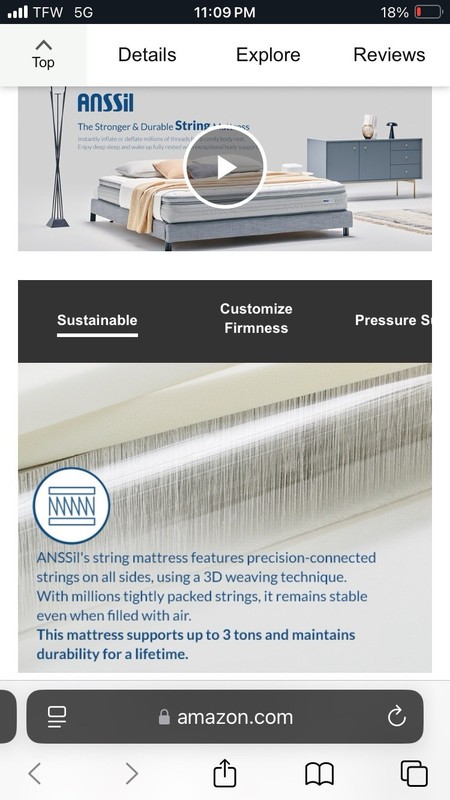 Anssil Flat Grid Plus Full Mattress Extra Firm With No Spring And 3D Technology gallery