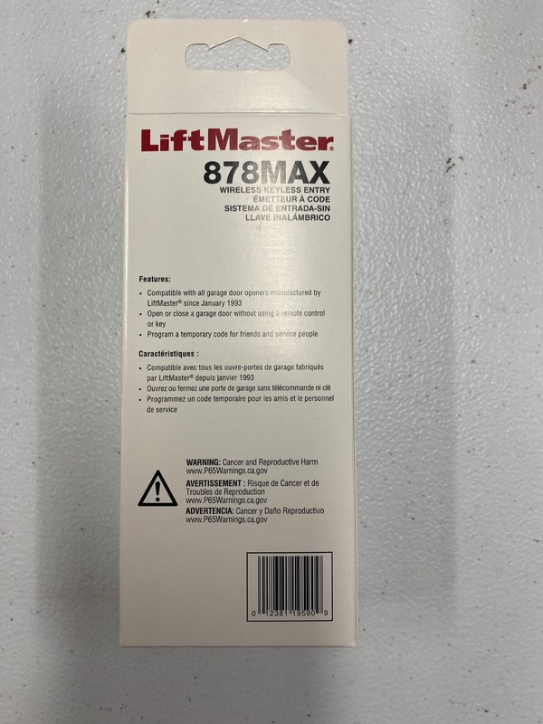LiftMaster Wireless Keypad 878MAX/877MAX Garage Door Opener gallery