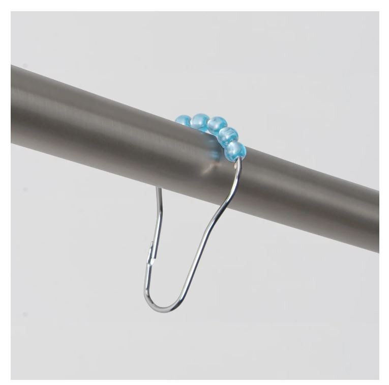 Mainstays Waterproof Marble Shower Curtain Set Recycled PEVA Blue gallery