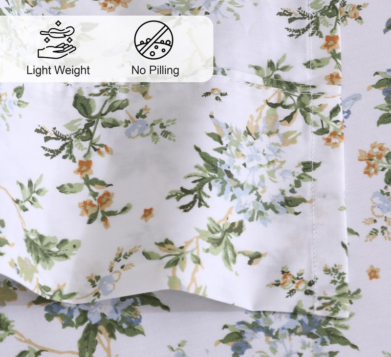 100% Cotton Percale Sheets King Size Crisp Cooling Bed Sheets for Hot Sleepers gallery