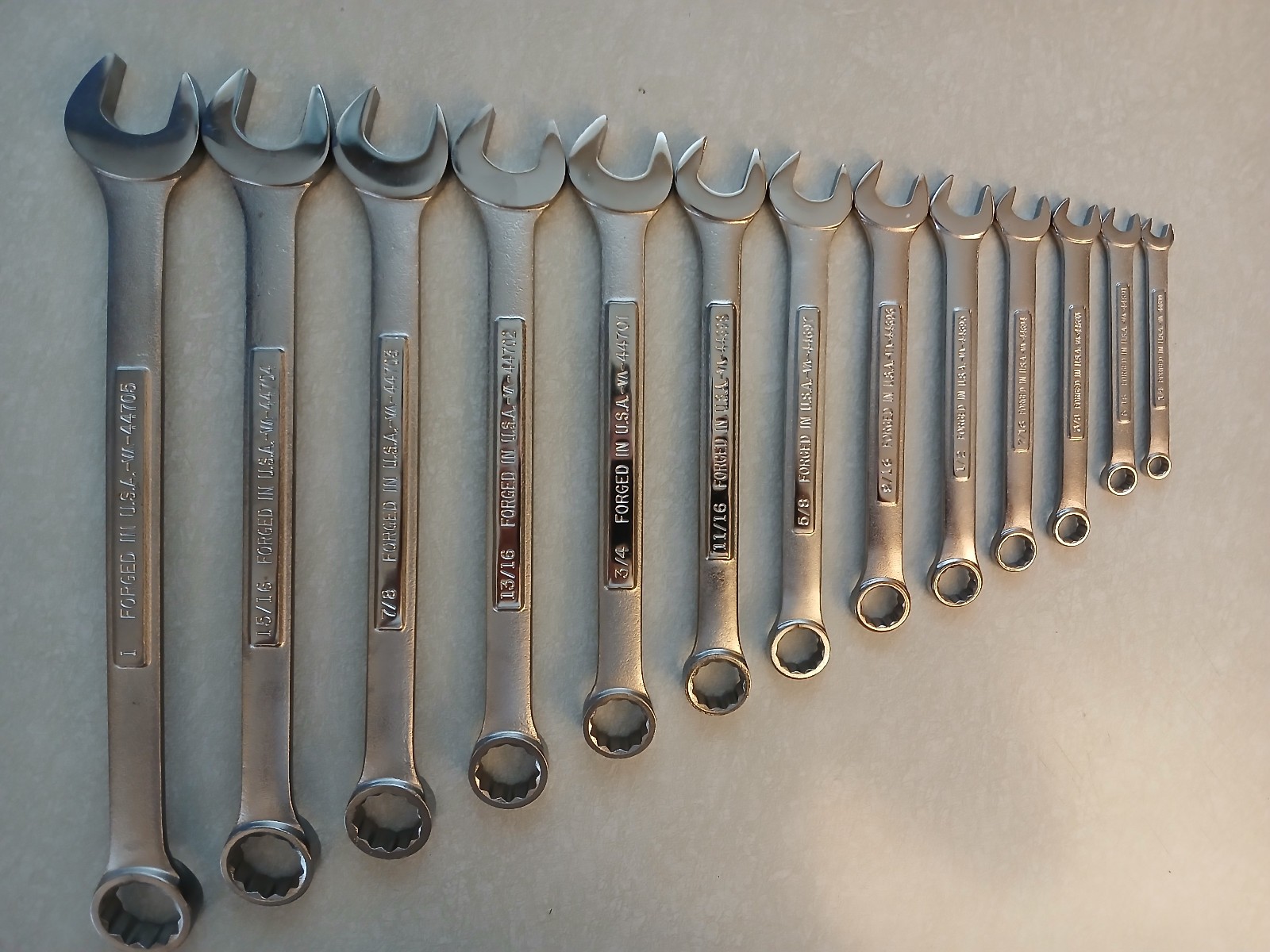 Set of 13 Craftsman combination wrenches, SAE, 1"-1/4", made in USA gallery