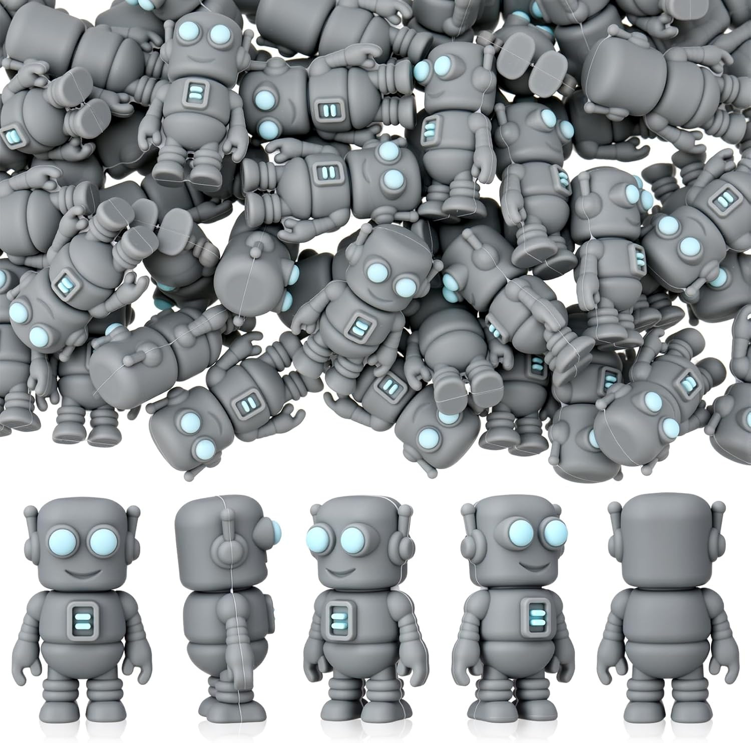 100 Pcs Mini Rubber Robot Figures Bulk Miniature Robot Figurines Robots Theme Pa gallery