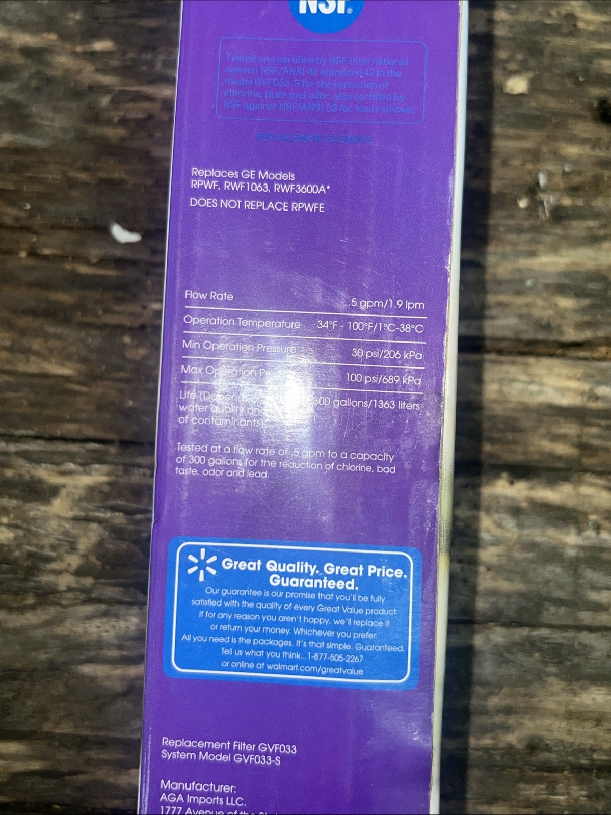 GV Refrigerator Filter Replaces OEM RPWF 1063 RWF3600A GE Ref New Sealed gallery