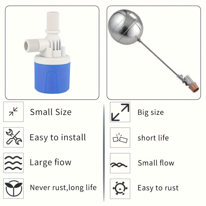 Automatic Float Valve - Rust-Resistant Water Level Controller, Easy to Install gallery