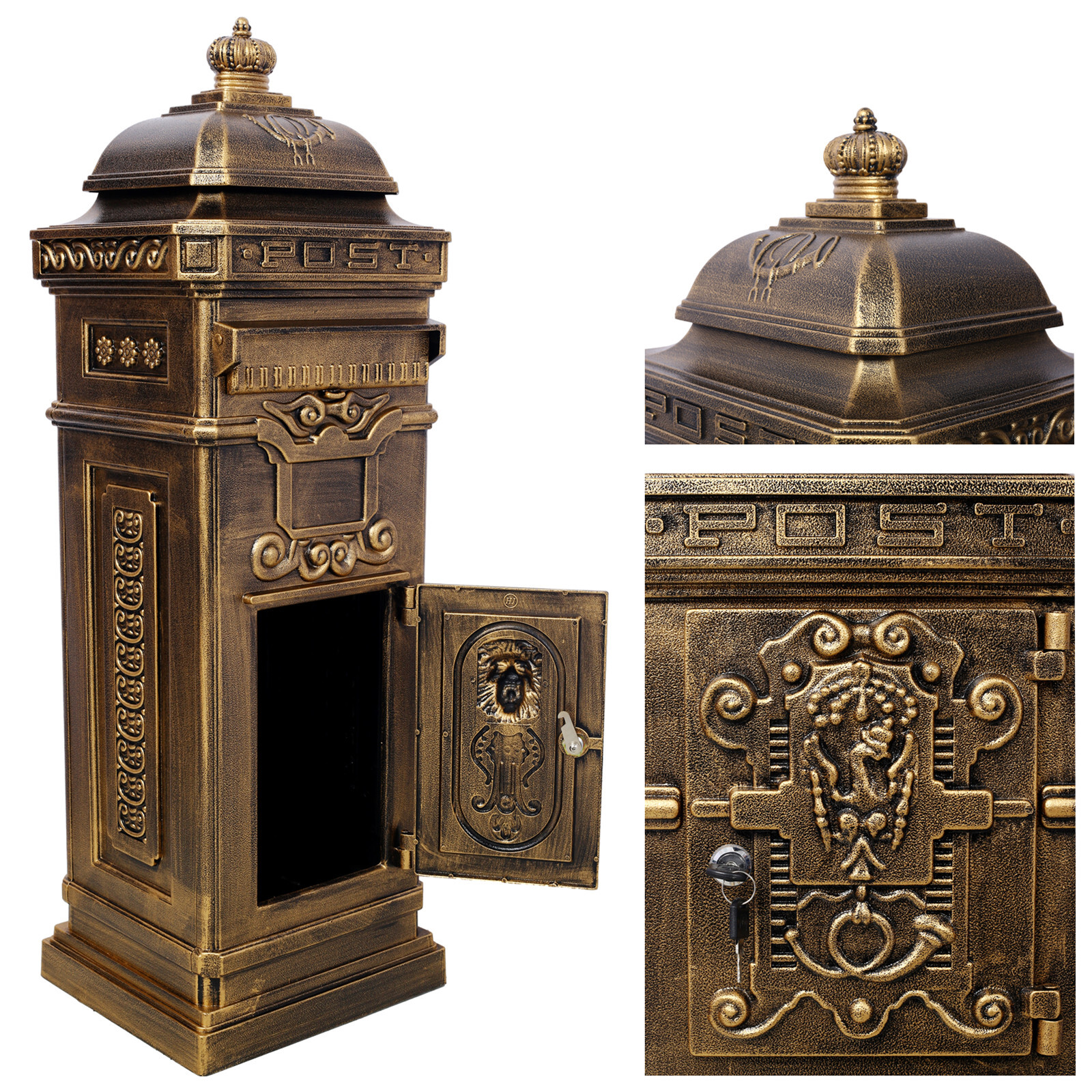 Floor Lockable Mail Box Heavy Duty Aluminum Door Postal Box Pedestal Mailbox gallery