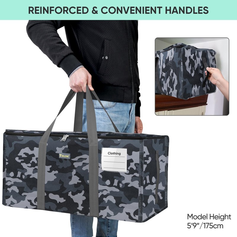 Extra Large Storage Tote with Zippers & Carrying Handles, Heavy-Duty Oxford F... gallery
