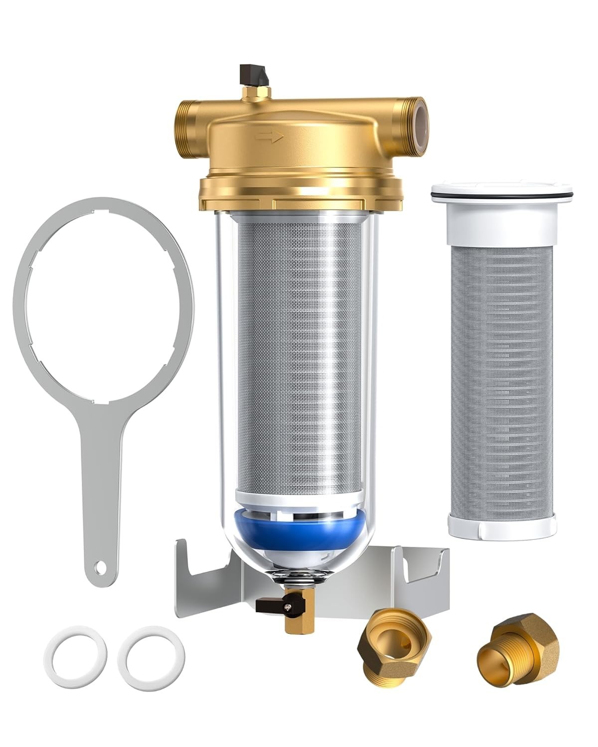 Waterdrop Mega Spin Down Sediment Filter Backwash Whole House System 500μm+200μm gallery