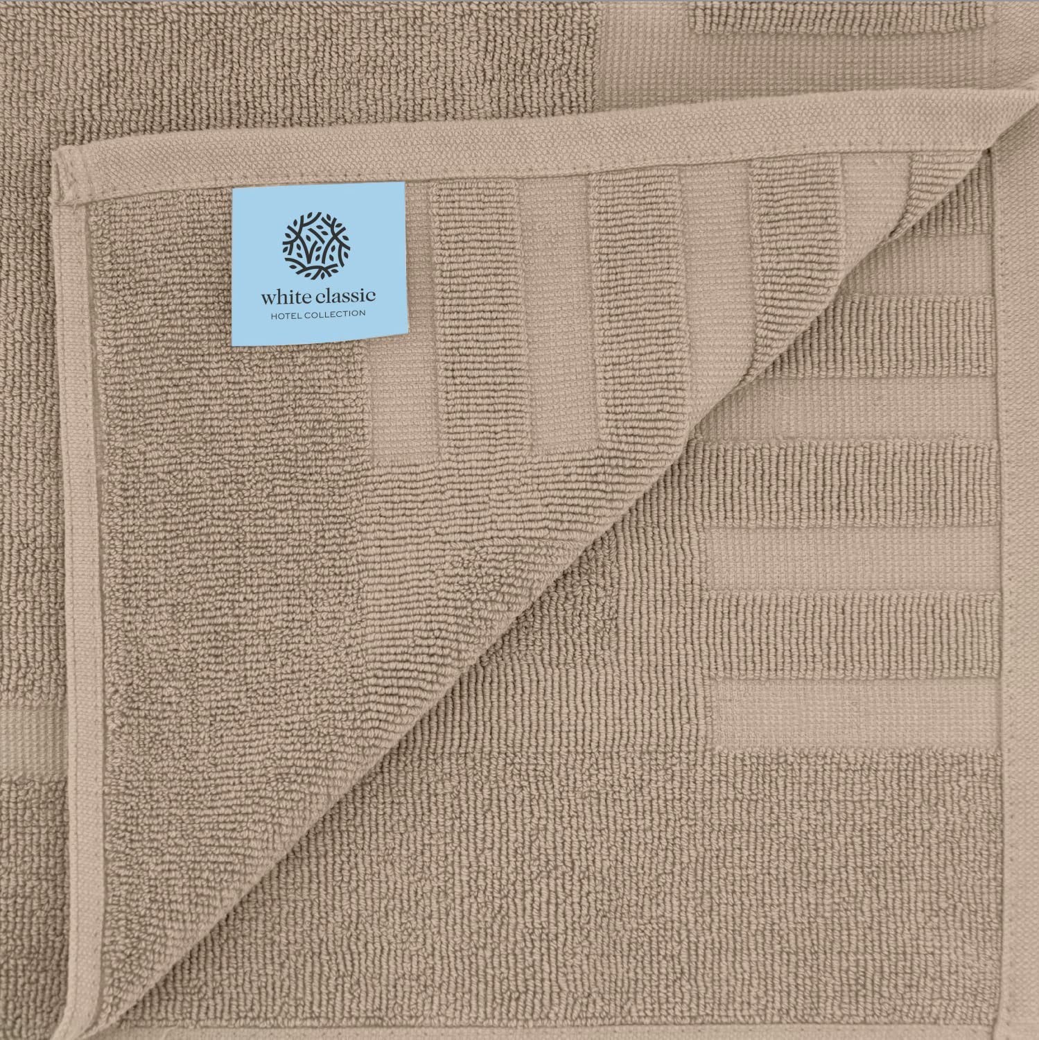 Luxury Bath Mat Floor Towel Set - 100% Cotton 22x34, 2 pack, Taupe gallery