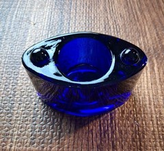 Cobalt Blue Glass Design Stackable Candle Holder