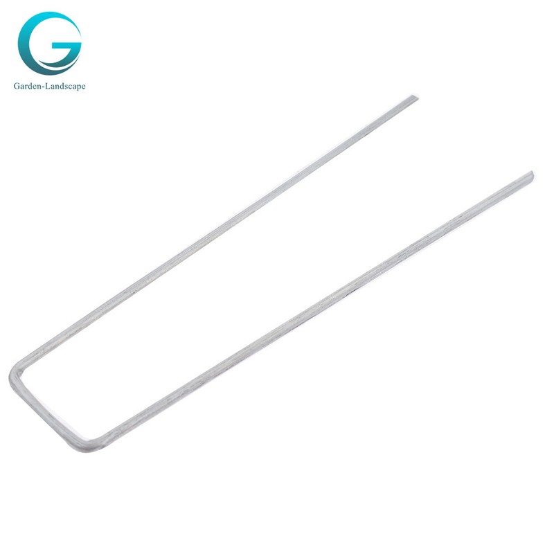 500 Pack U-Pin Garden Stakes Galvanized Landscape Sod Staples 11 Gauge 6 Inch gallery