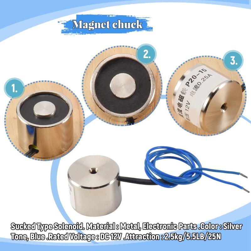Sucked Electric Lifting Magnet Electromagnet 12VDC 2.5Kg 5.5LB 20x15mm X7Y47022 gallery