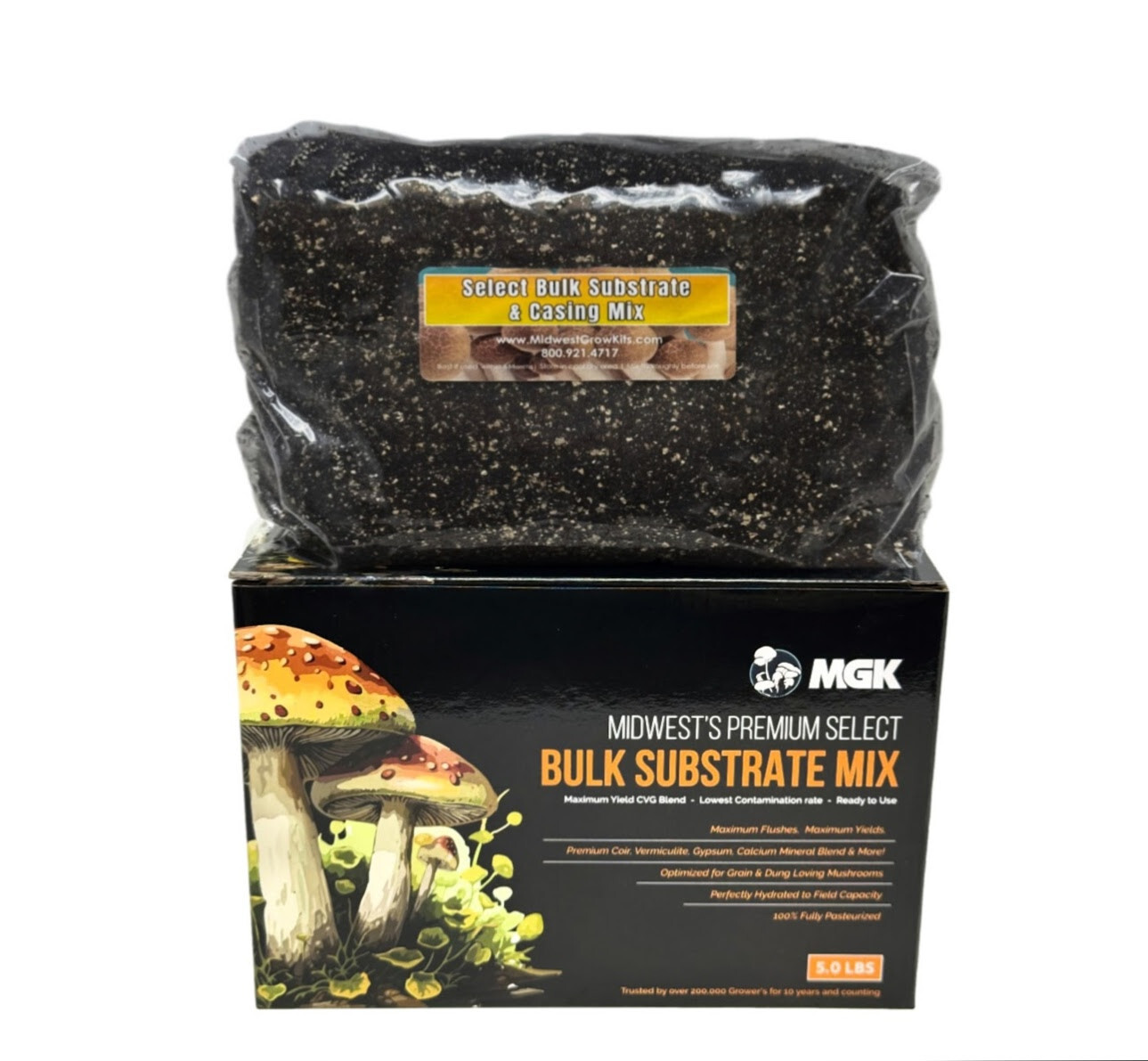 Premium Bulk Mushroom Substrate Mix | Fully Pastuerized | Maximum Yield (5 LBS) gallery