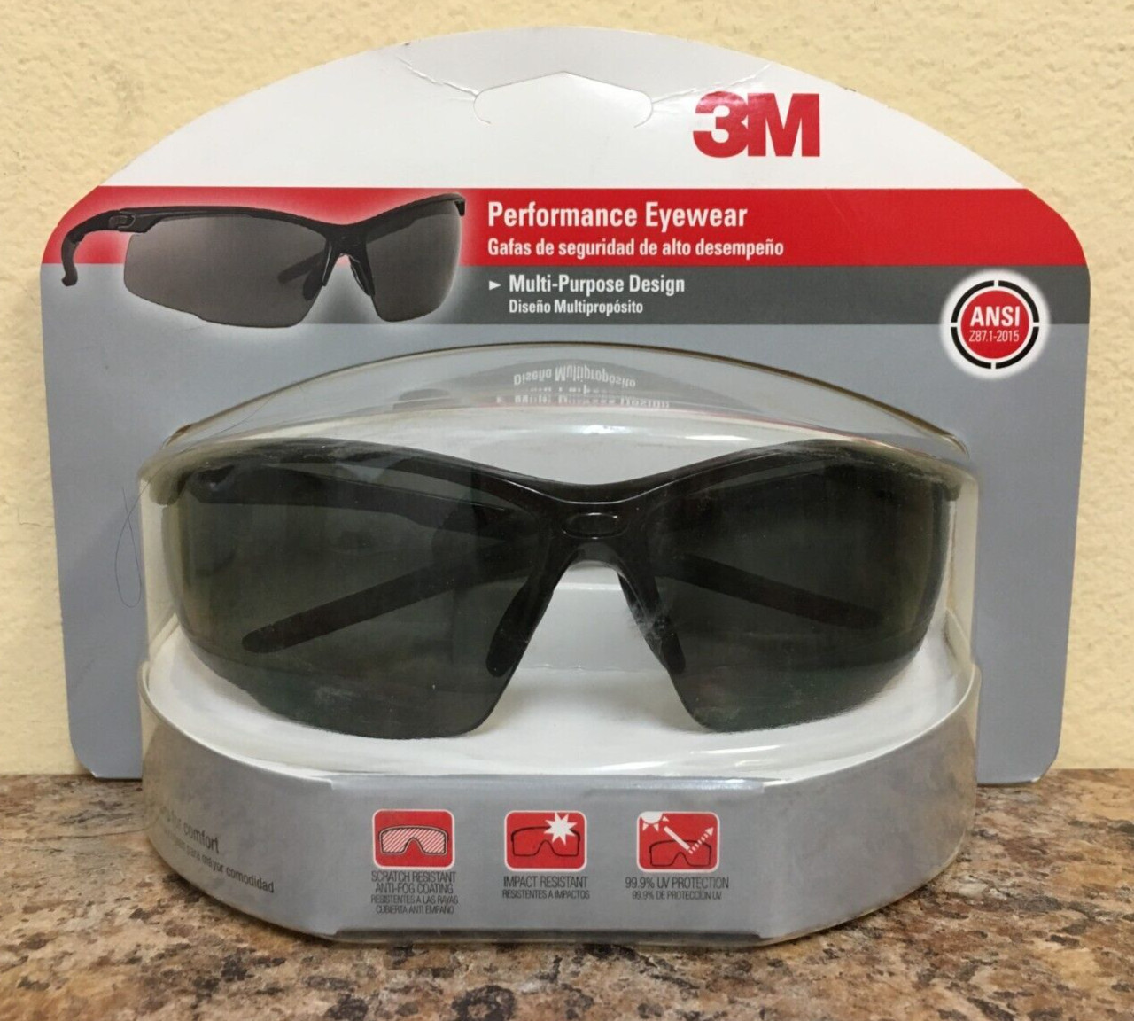 3M 47071H1-DC Performance Eyewear Anti-Fog Safety Glasses Black Frame/Gray Lens gallery