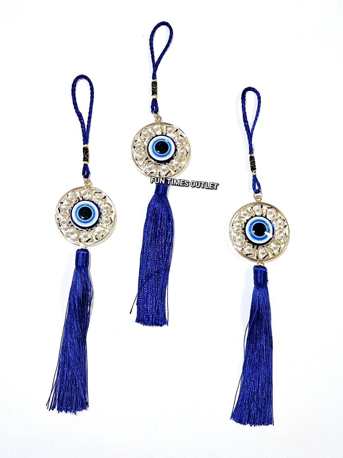 12 Pc Evil Eye Protection Blue Tassel Car Pendant Colgante Mal De Ojo Proteccion gallery