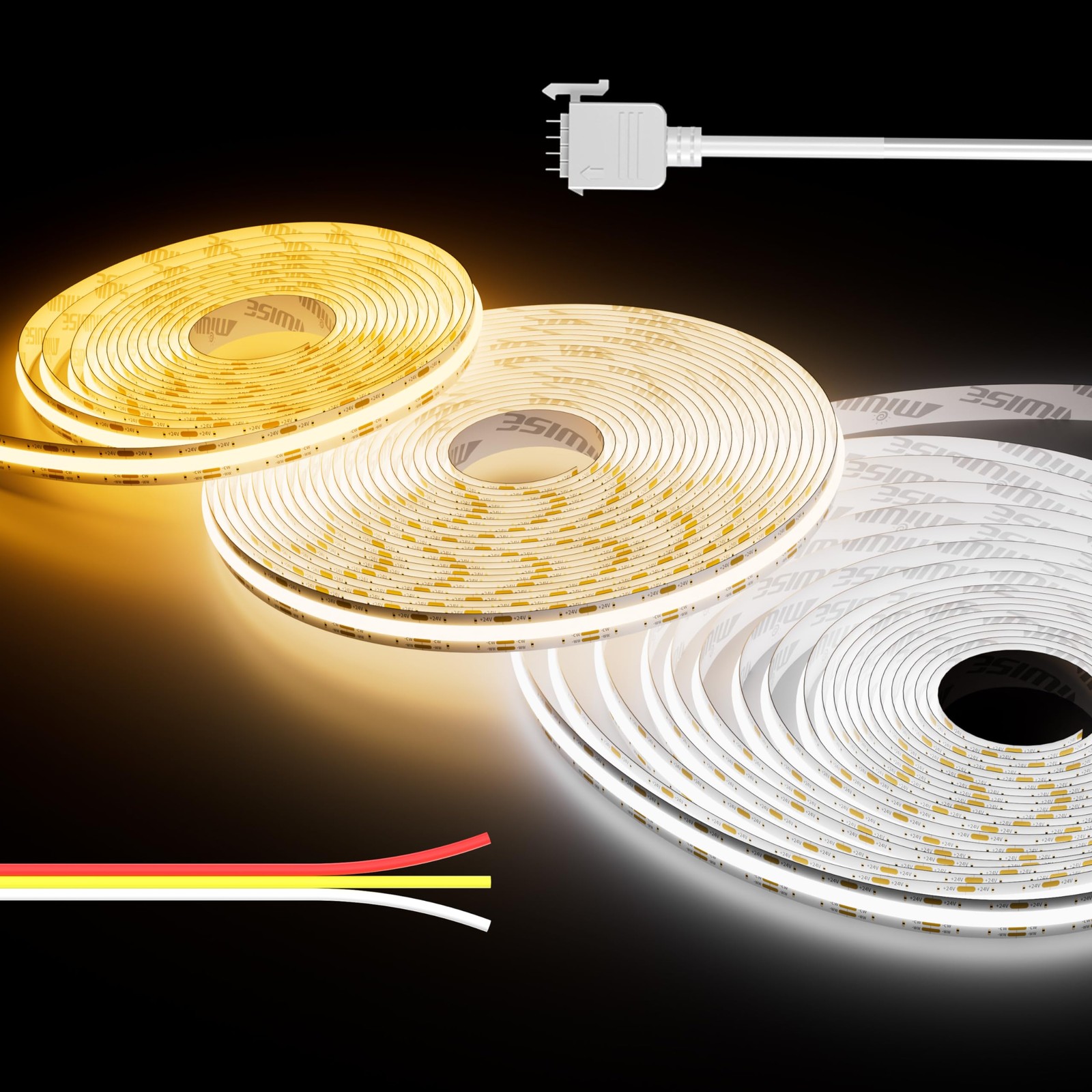 CCT COB LED Strip Light Tunable White32.8ft/10m Dimmable 2700K-6500K CRI90+ 2... gallery