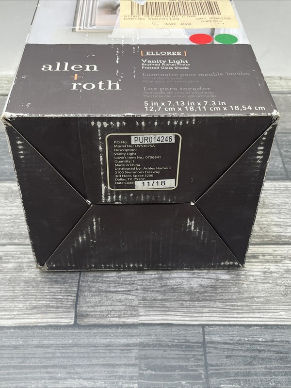 Allen + Roth Elloree Square Vanity Light Brushed nickel/ Frosted Glass. {90}. gallery