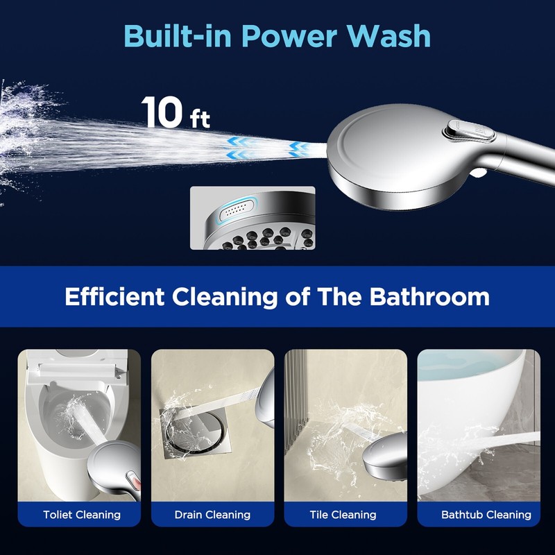 Filter Shower Head-10 Modes, High Pressure Water-Saving, DOE Certified, 71" Hose gallery