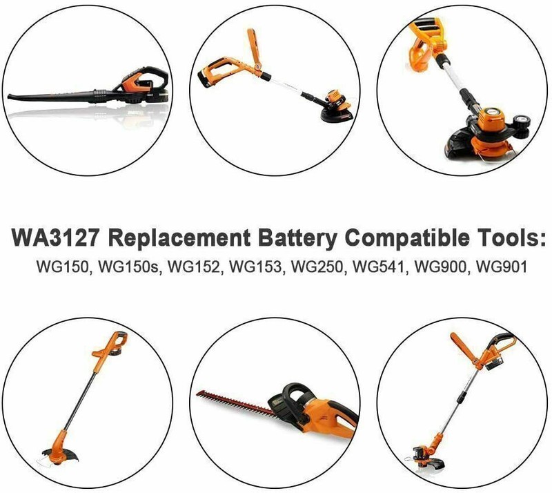 2 Pack For Worx 18V WA3152 Battery WA3127 WG150 WG152 WG153 WG250 Cordless Tools gallery