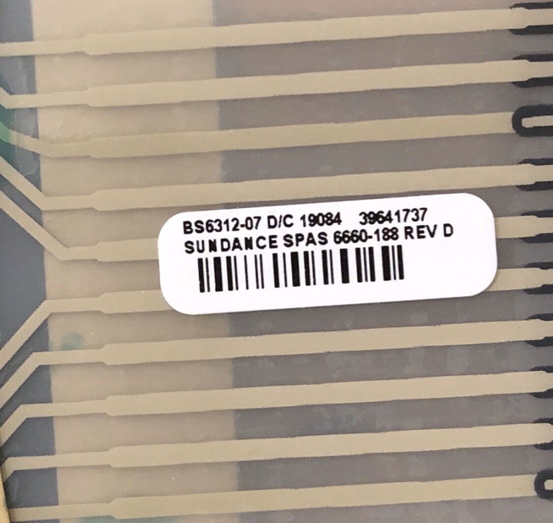 Sundance Spas Touch Pad Control Replacement Part 6660-188 REV D *R6B* gallery