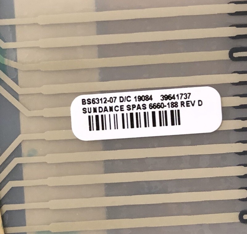 Sundance Spas Touch Pad Control Replacement Part 6660-188 REV D *R6B* gallery