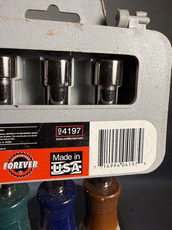 Craftsman 94197 7-Piece Nut Driver Set Hex Metric Color Coded Handles W/Case.USA gallery