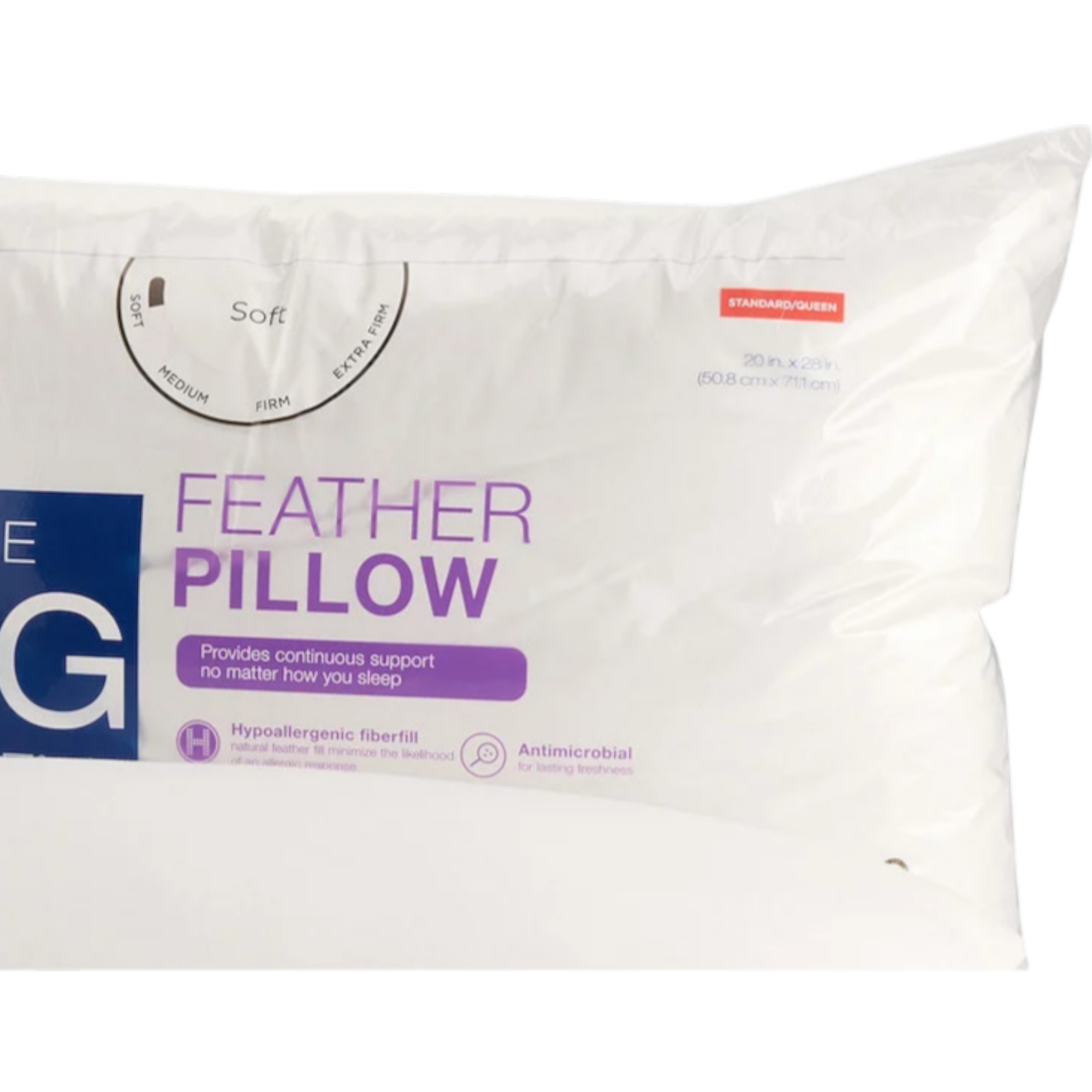 The Big One Feather Pillow – Standard/Queen Size - Soft - 20 x 28 inches gallery